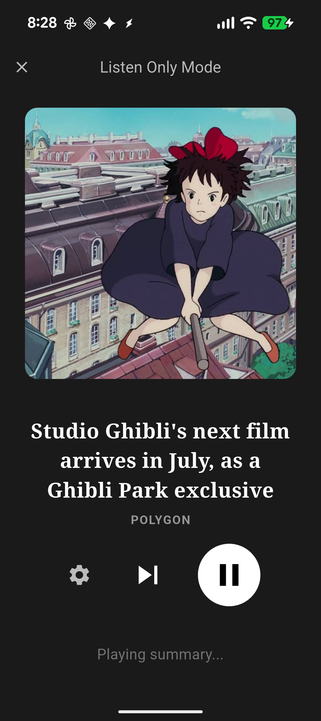 Listen mode playback controls